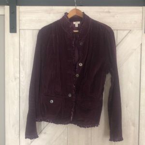 Purple corduroy J Jill jacket m tall